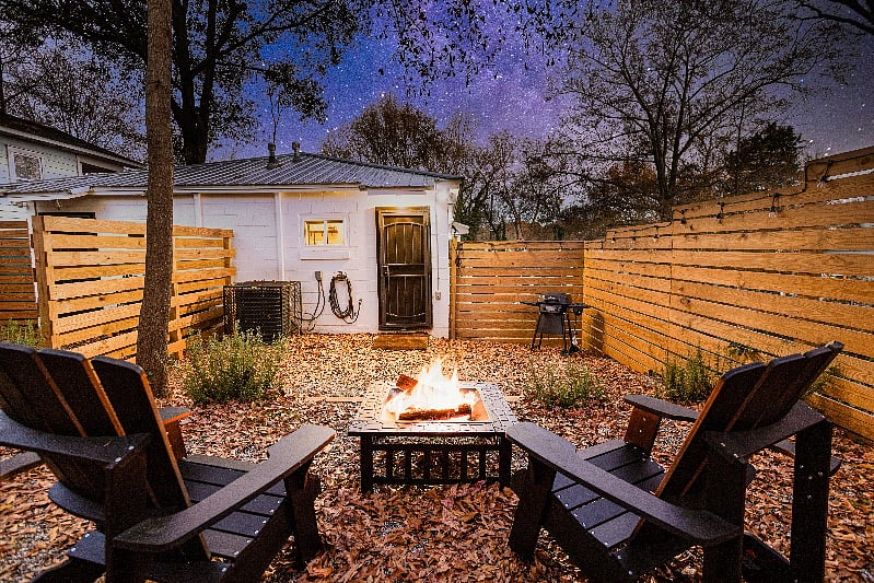Nighttime vibes with the fire pit.