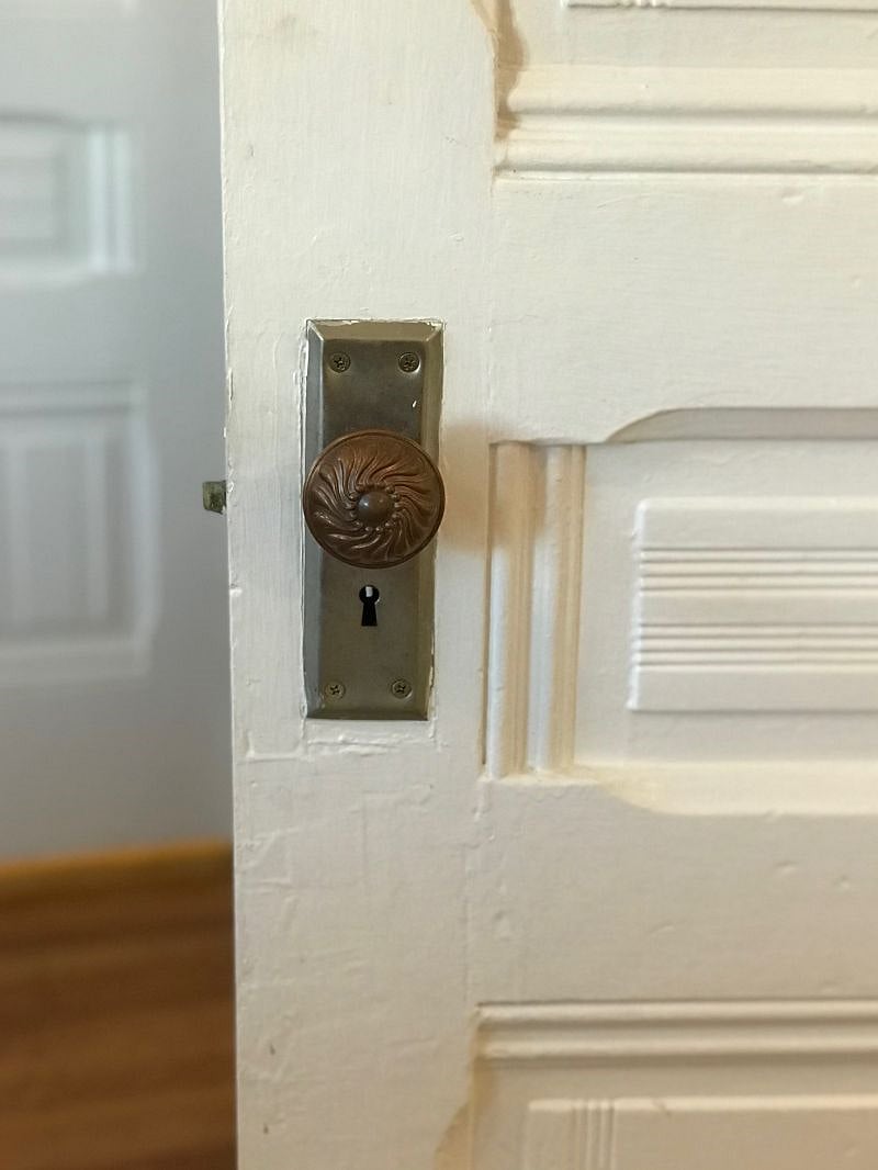 Original 1892 restored door hardware and original woodwork