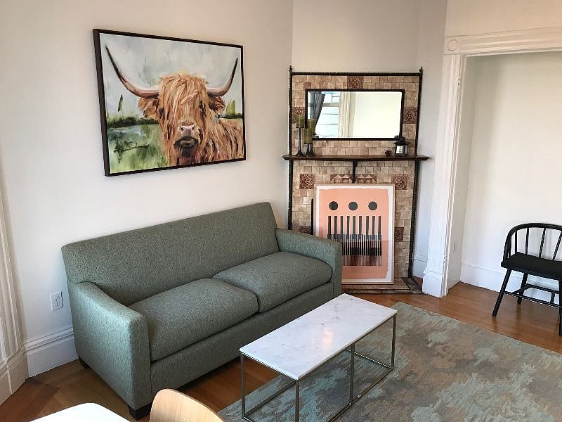 Circa 1892 fireplace and mantel (non-functional)