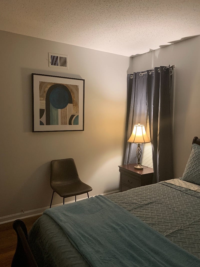 Each bedroom has closet, baskets and chair for your needs.