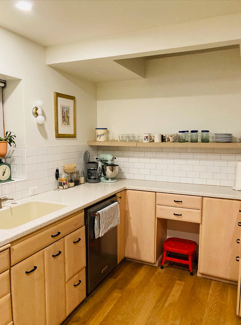the kitchen is all set up with anything you need to cook