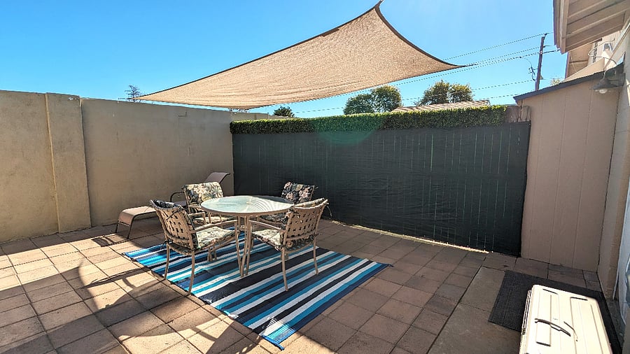 Outdoor lounge area for you and your dogs!