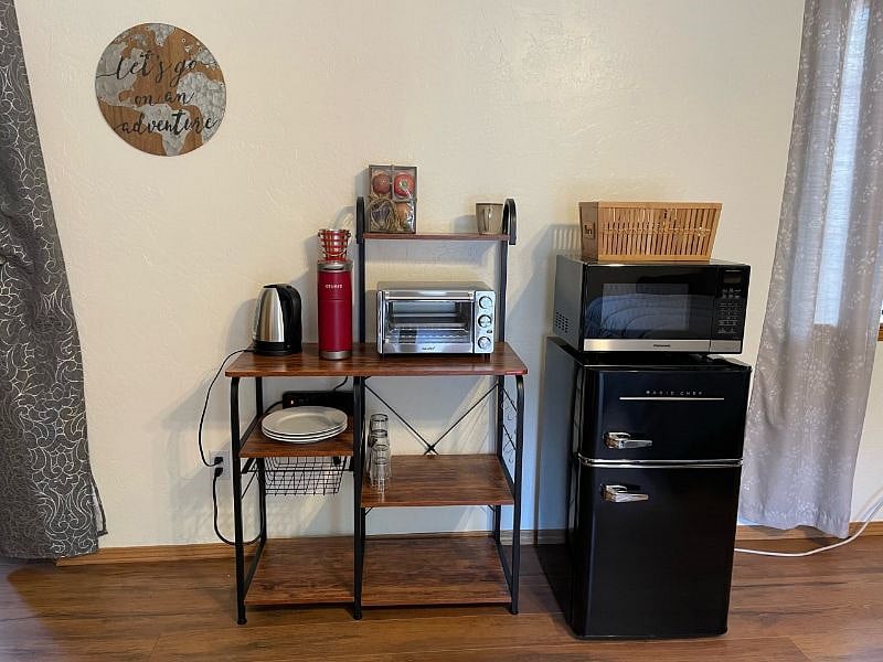Fully equipped kitchenette with everything you need for quick meals and longer stays
