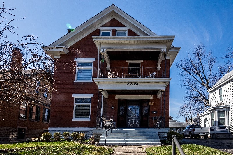 Front of the house with second optional entrance.