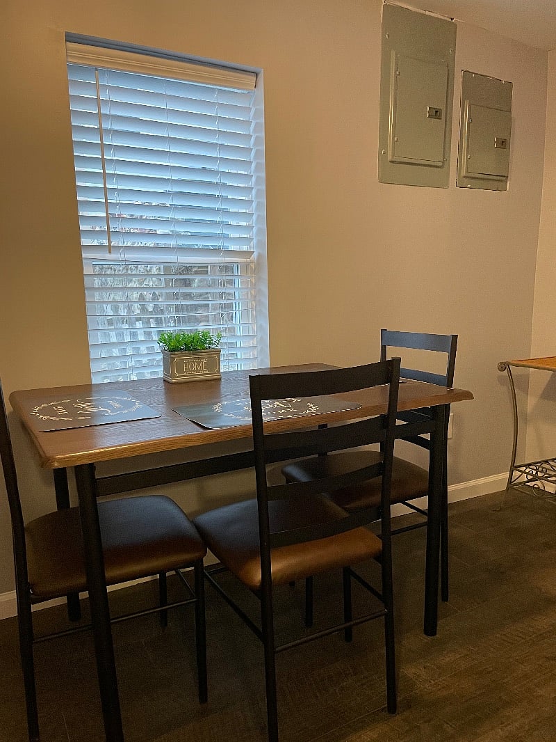 Separate dining area.