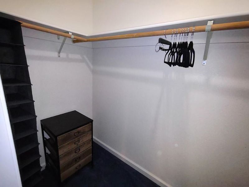 Closet with storage, shelves and hangers 