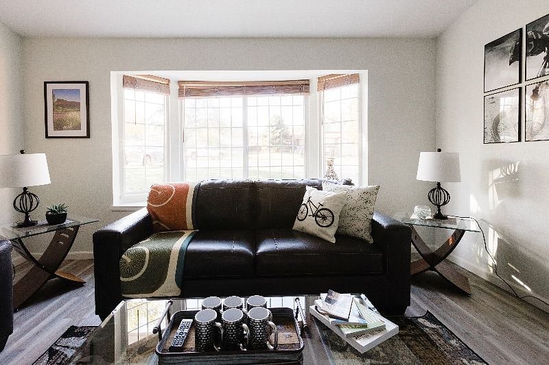 A different angle on one of the two separate living areas so you can see the beautiful bay window!
