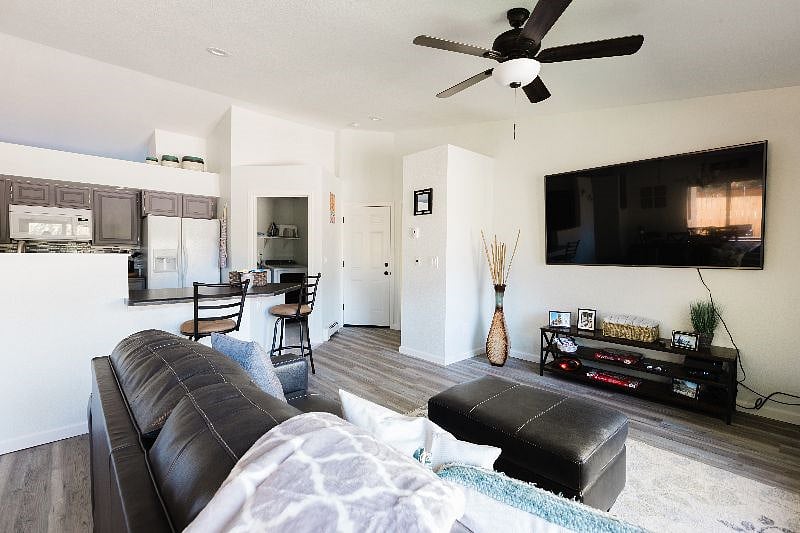 This is the second living area (or family room) with a 75" LG Smart TV! There are also board games under the TV for your entertainment.