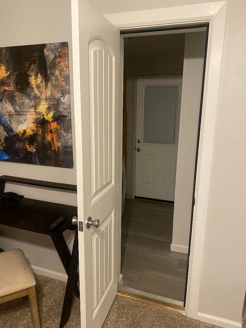 private exit/entrance to side/back yard from your room and pool. 