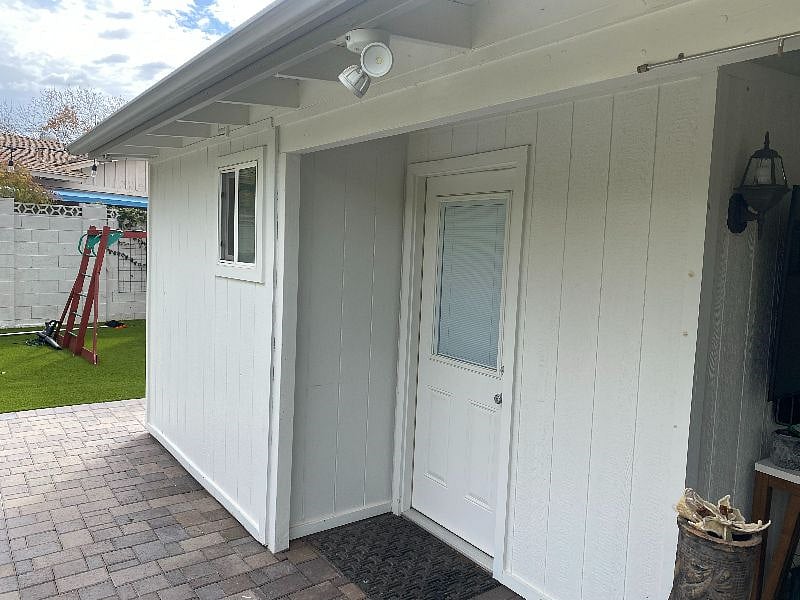 back private entrance to your room from back/side yard. 