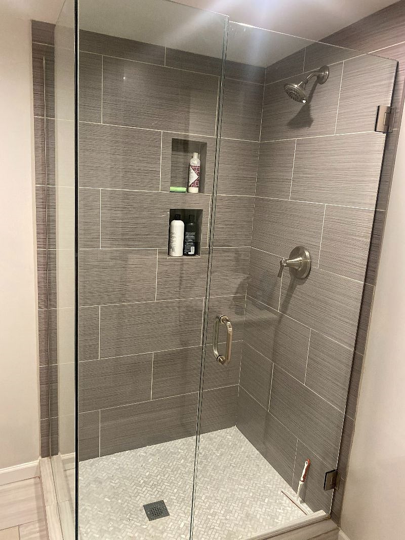 Private in suite shower, deep cleaned every two weeks by housekeeping. 
