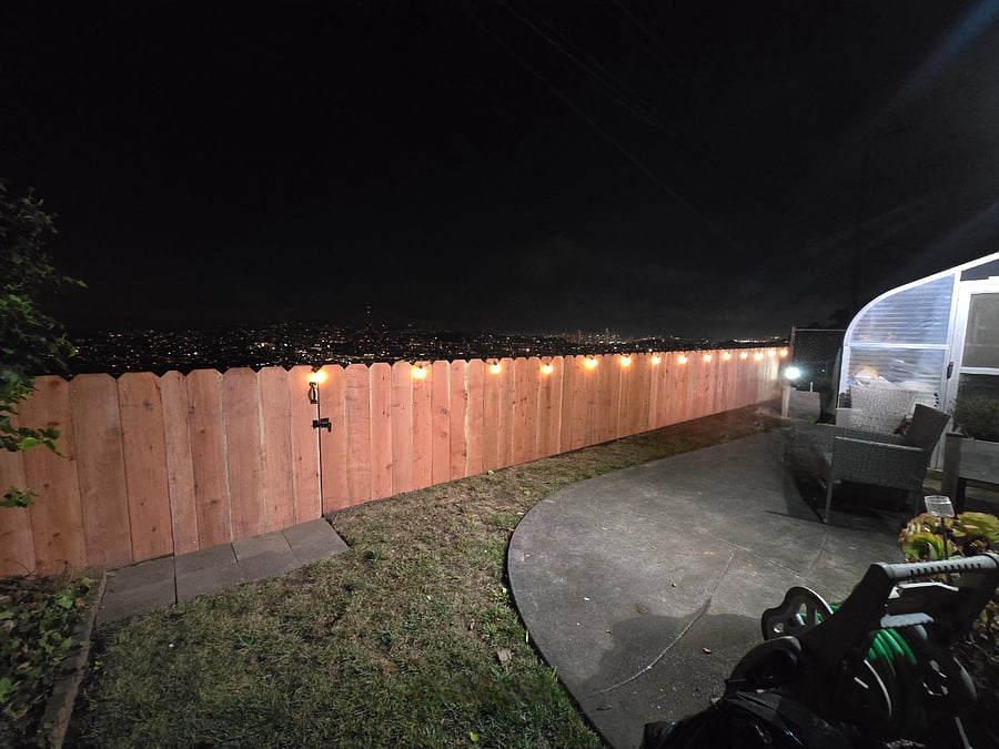 Backyard at night