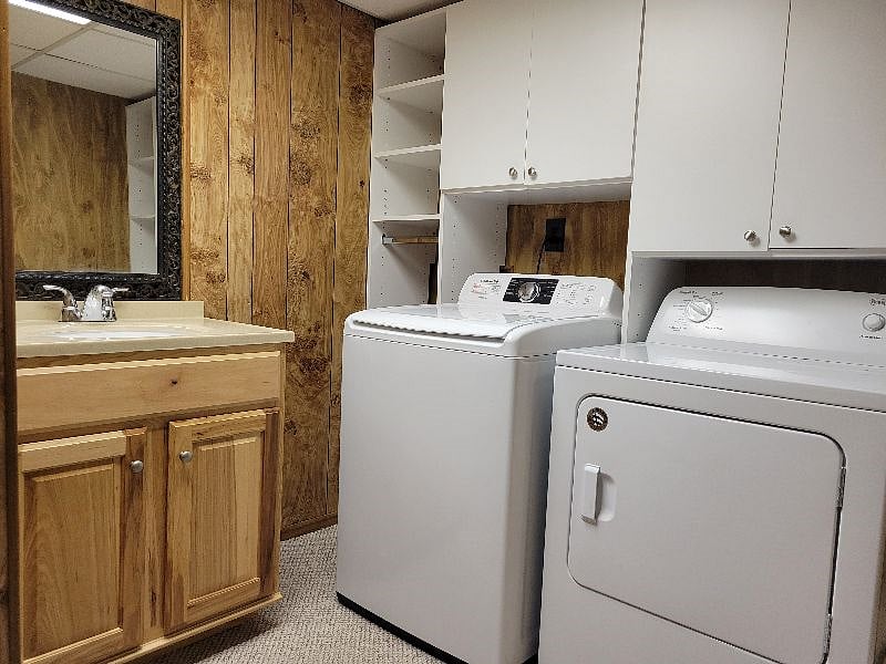 Washer, dryer and laundry sink
