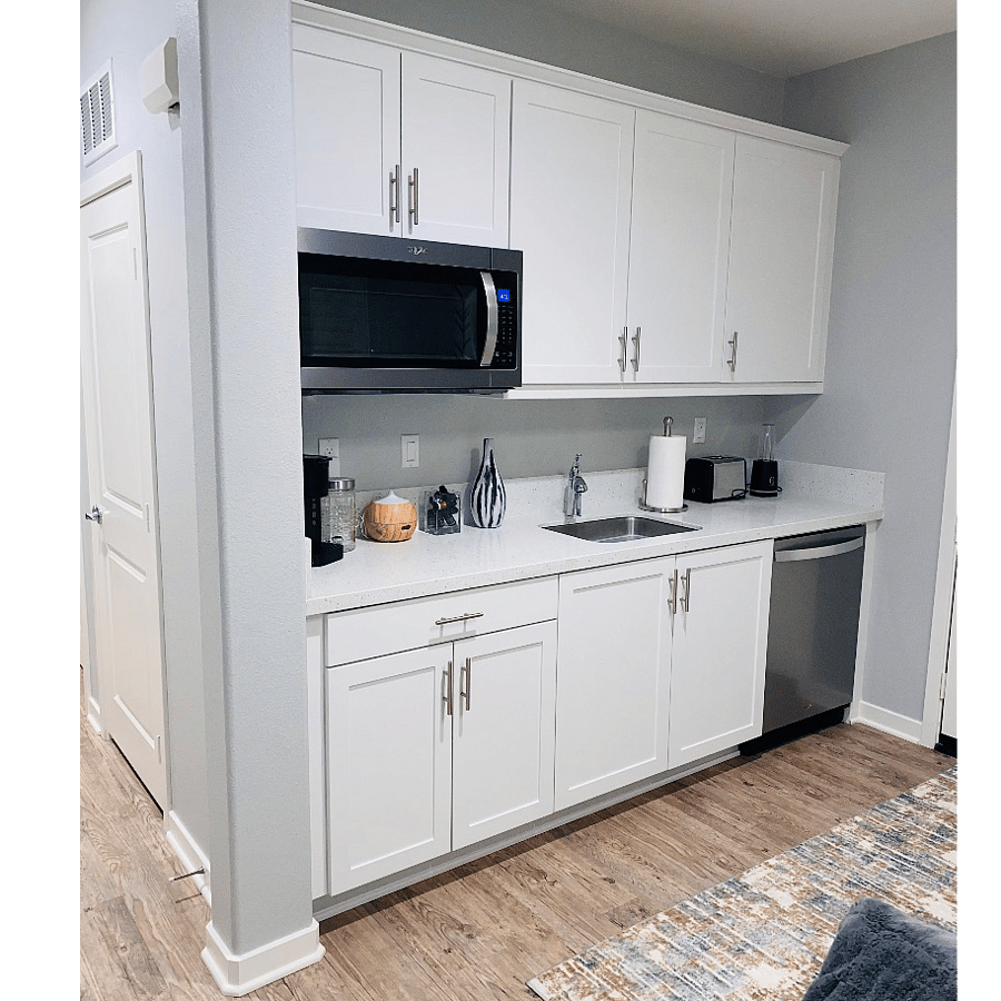 Kitchenette with kitchen essentials
