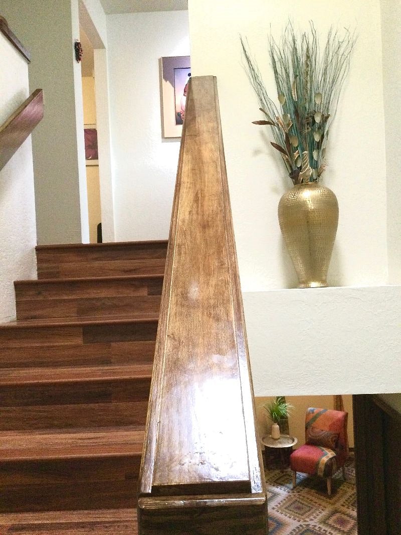 The stairs up from the laundry room, Moroccan room, or garage.