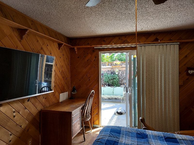 Looking out the slider to backyard