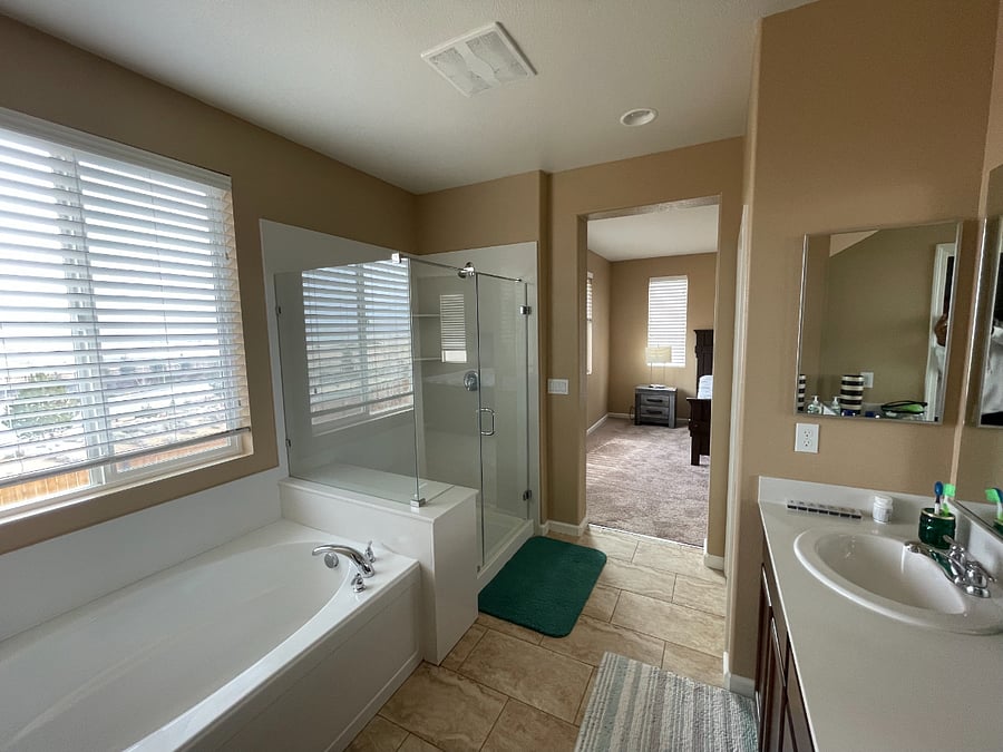 Master Bedroom Bathroom, Walk-In Shower, Closet & Full Tub
