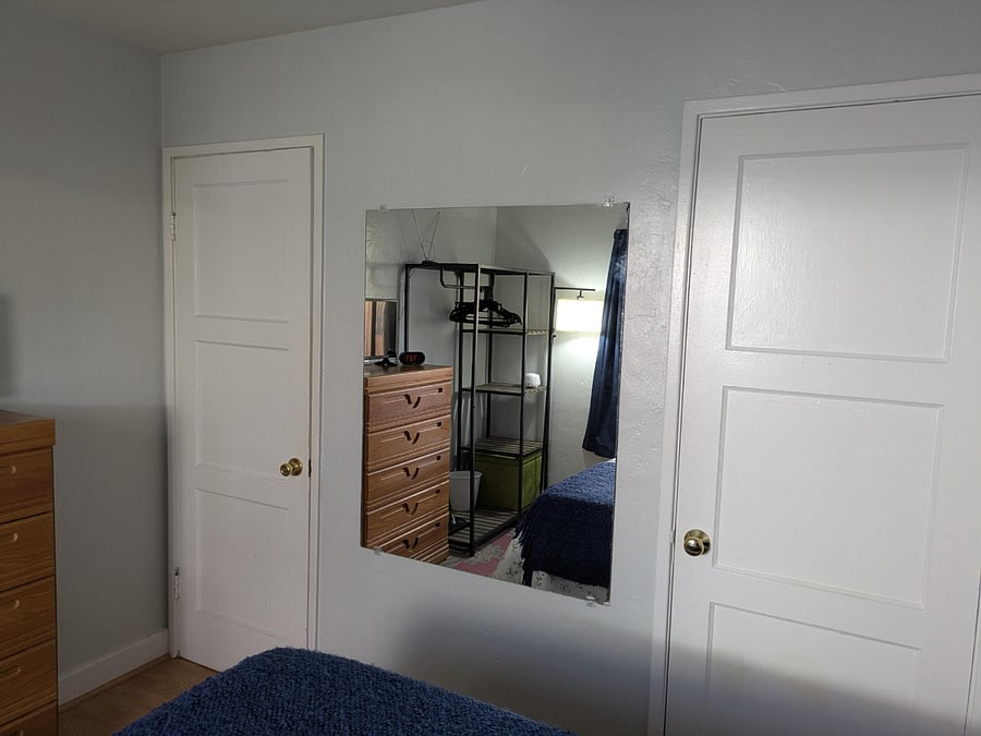 door to room on left, closet on right