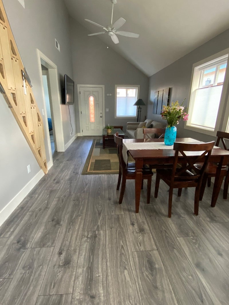 View from the kitchen, looking toward the front door