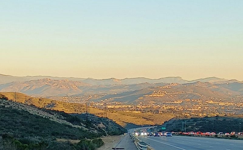 view into Santee from the 52 heading East between the 15 and 125 freeways. Rural-ish but very close to lots of outdoor activities and a short drive to downtown San Diego.