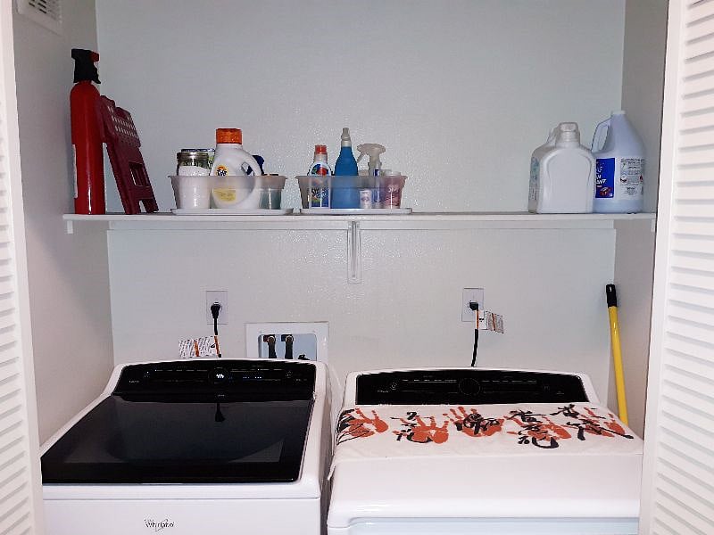 6 yr old washer and gas dryer upstairs. Easy to use and has water-saving settings
