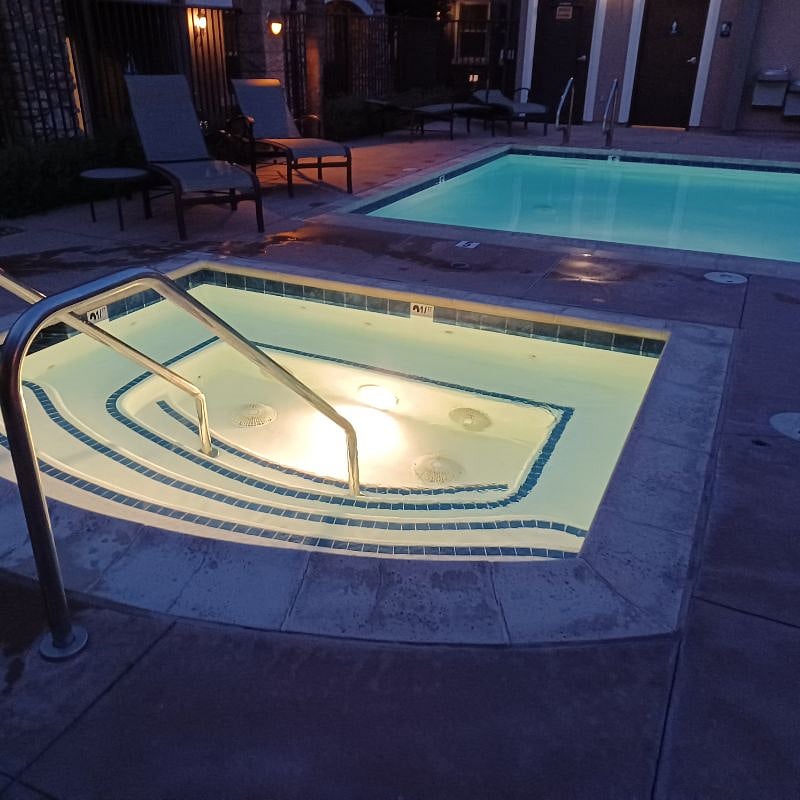 our community's private, gated jacuzzi and pool are open 7am-10pm