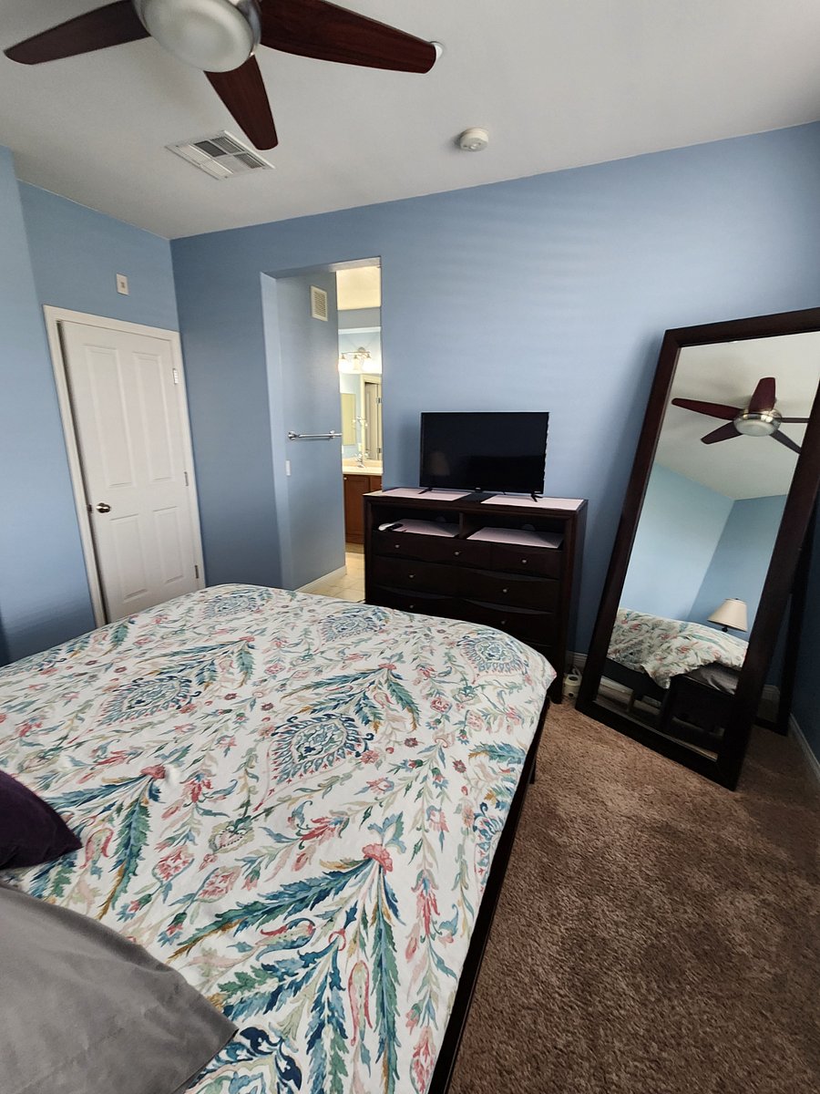 primary bedroom, hallway is behind that door on the left