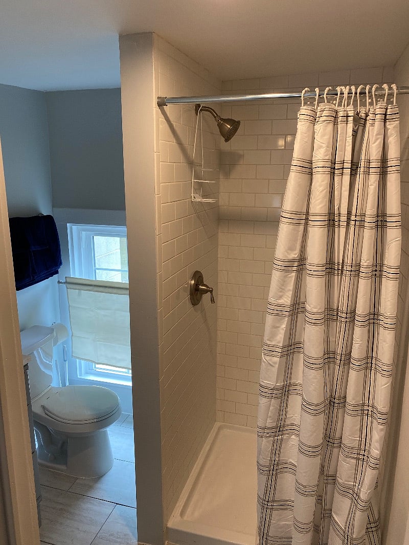 Upstairs bathroom with standing shower