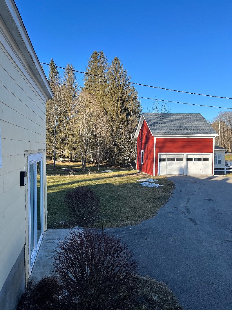 Classic red barn currently used as storage.