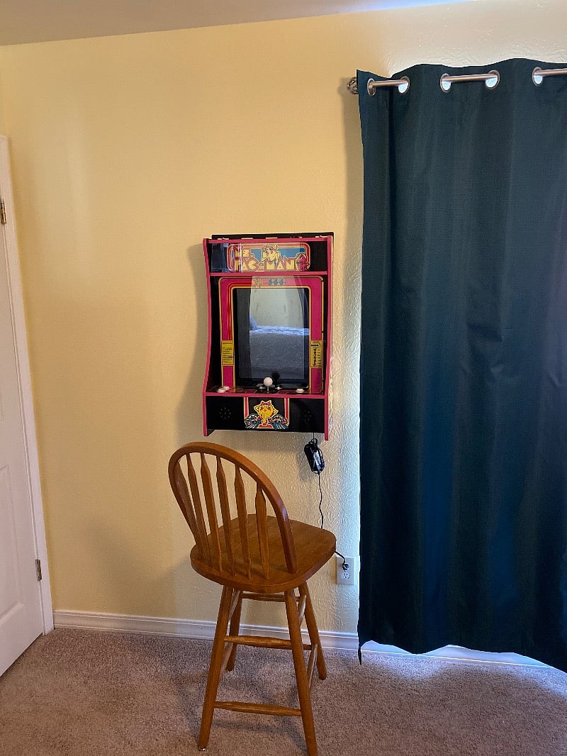 GAME CONSOLE IN GUEST BEDROOM