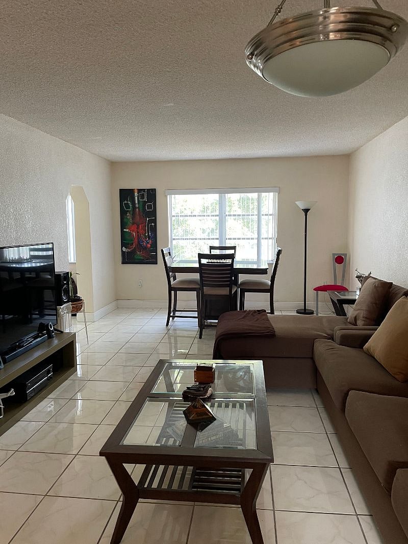 Living and dining room area.