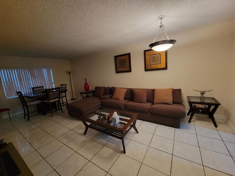 Living and dining room area.