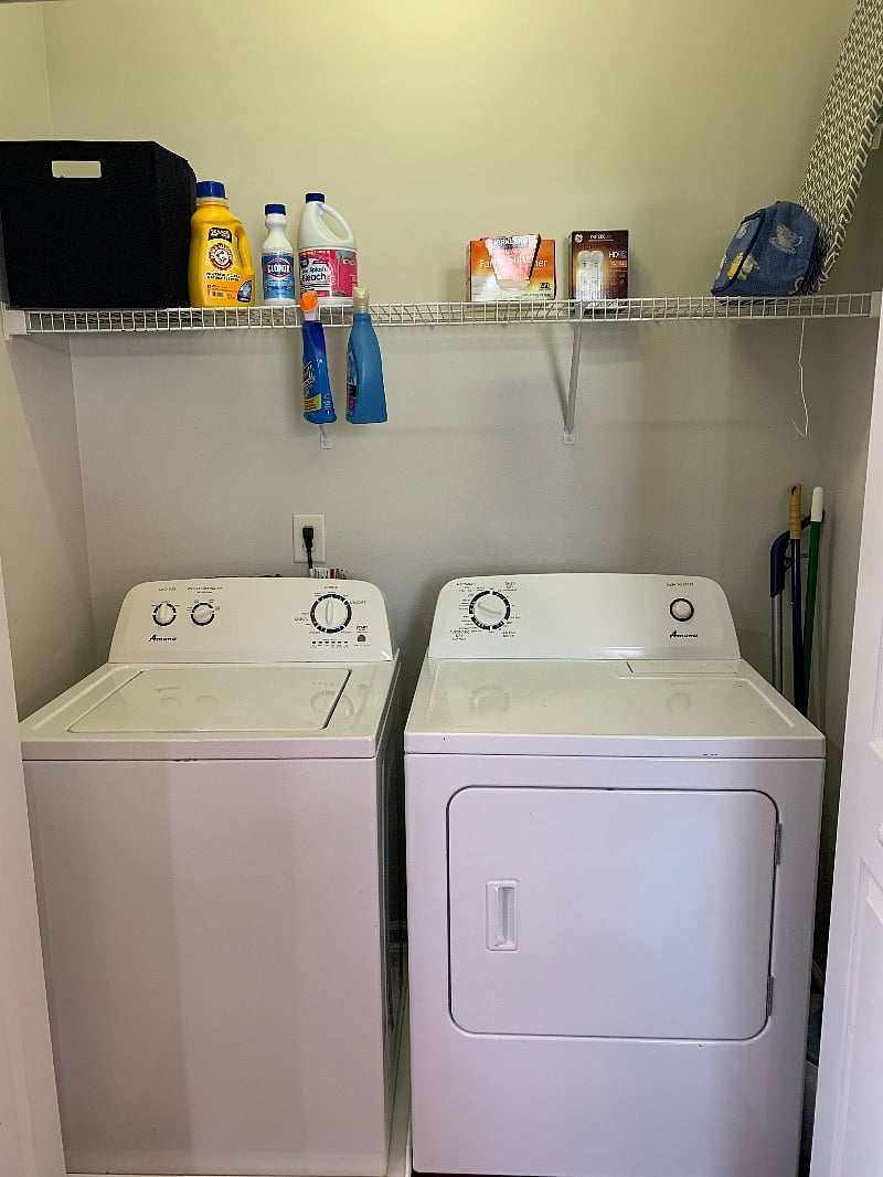 inside the laundry area