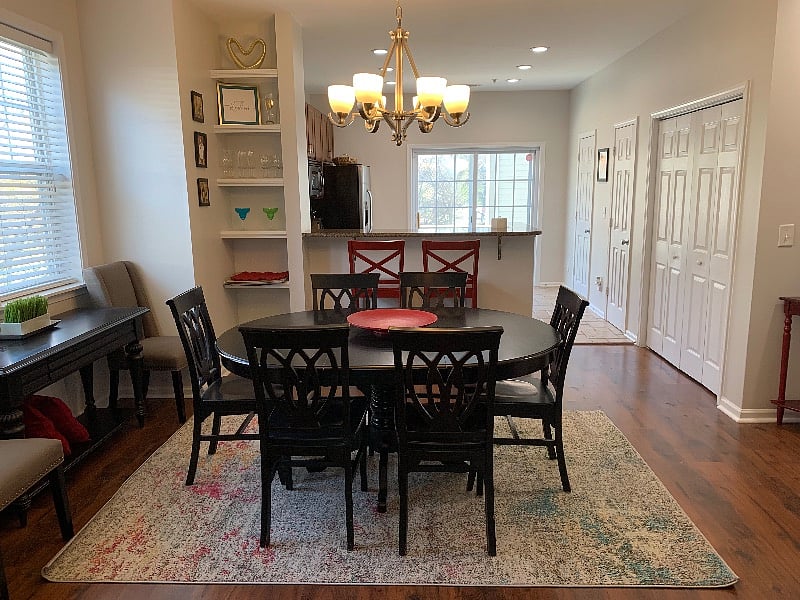 Dining into kitchen area