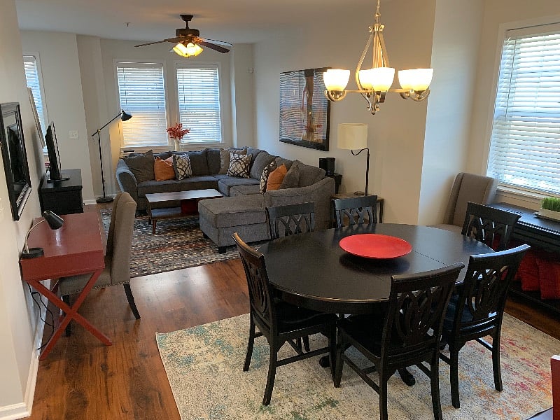 small desk in the living area for an extra work zone