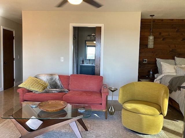 Comfortable sitting area for watching tv or relaxing