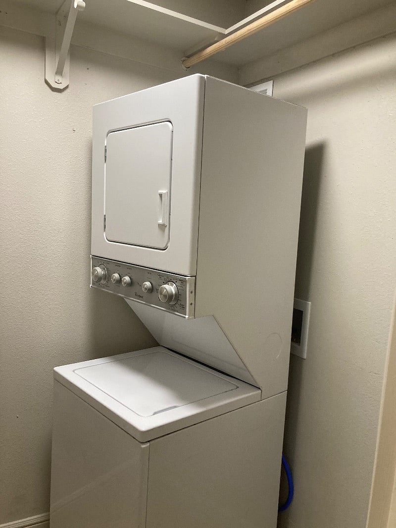 Stackable washer / dryer in unit