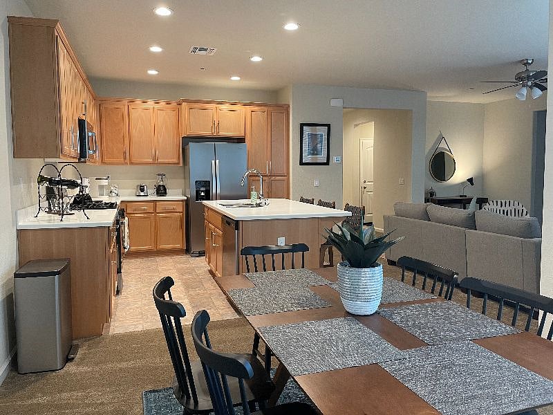 Dining area + kitchen