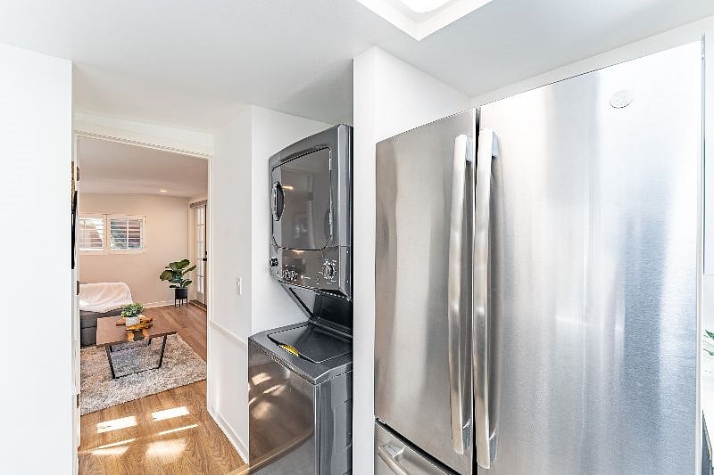 There is also a washer and dryer within the kitchen for your use.