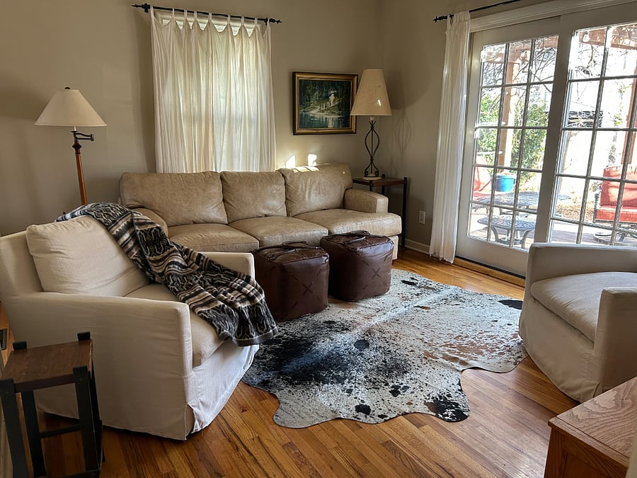 TV Room Main Level with walkout to patio