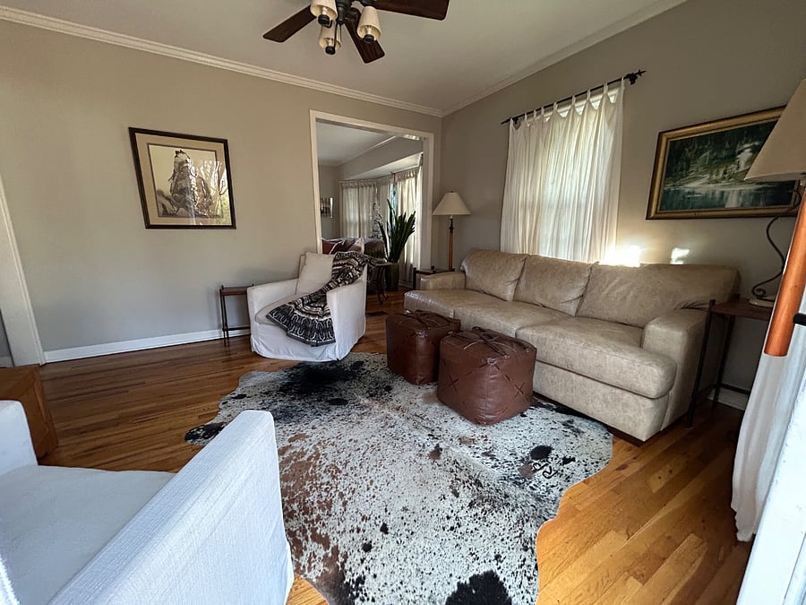 TV Room Main Level with walkout to patio