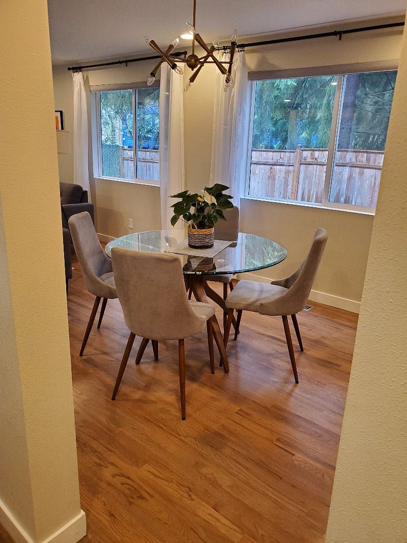 Another angle of dining table in dining room