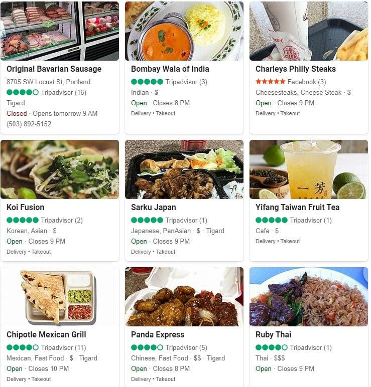restaurants within 1/2 mile