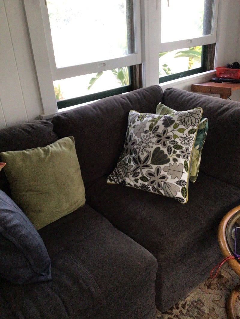Sectional sofa in living room.