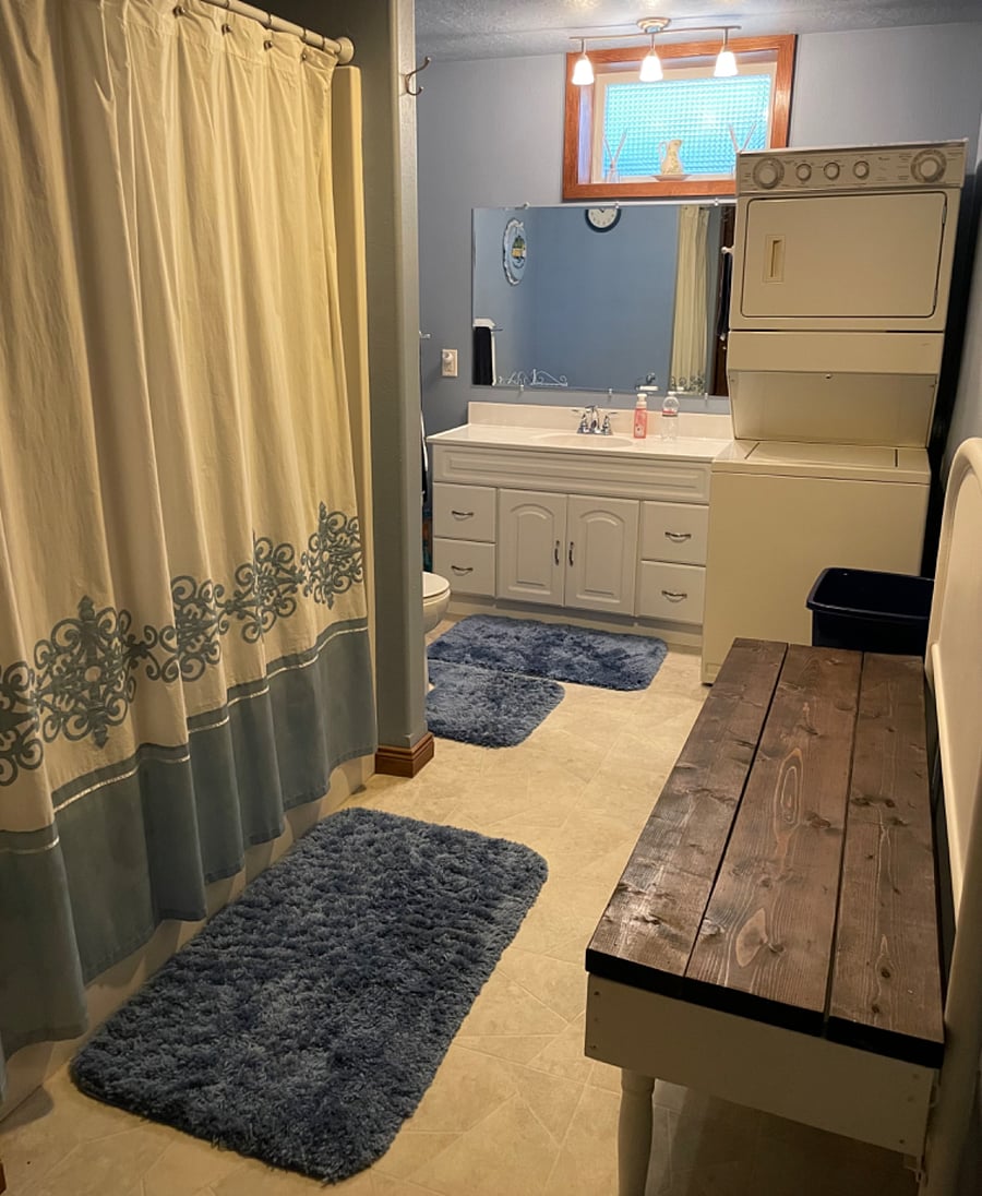 Shared Bathroom with washer & dryer