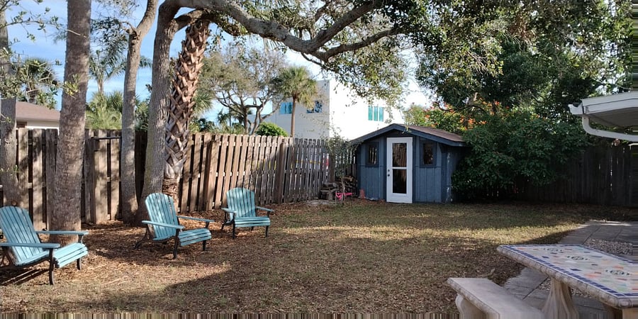 Fully fenced backyard