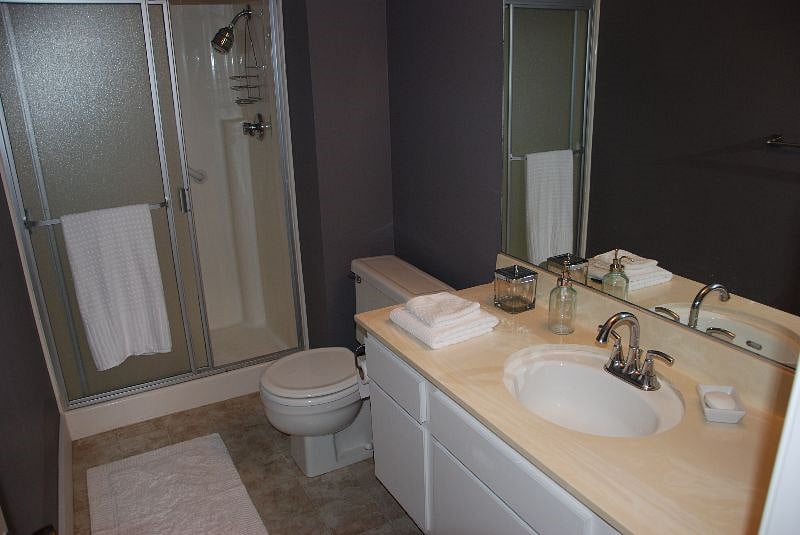 Shared bathroom with only one other person
