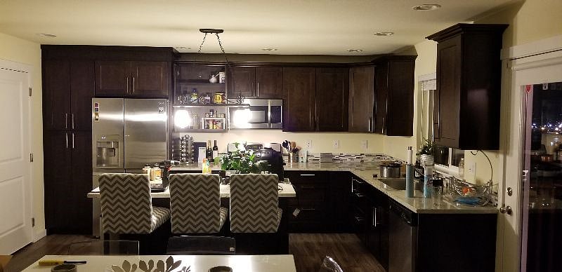 Shared kitchen and dining room.
