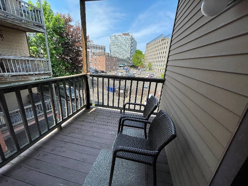 Private rear balcony