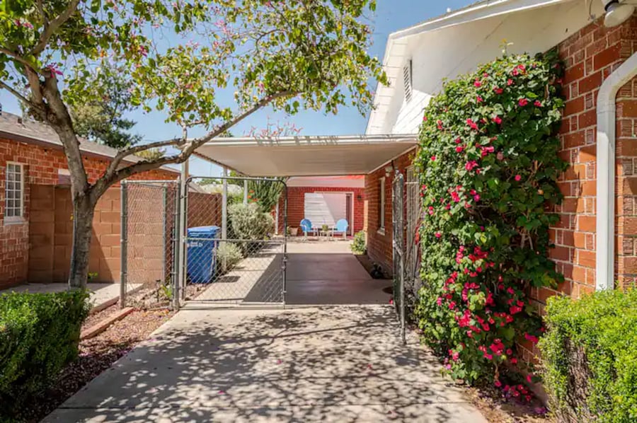 Your entrance is private. Just open the double gate and use the key code to access the casita.